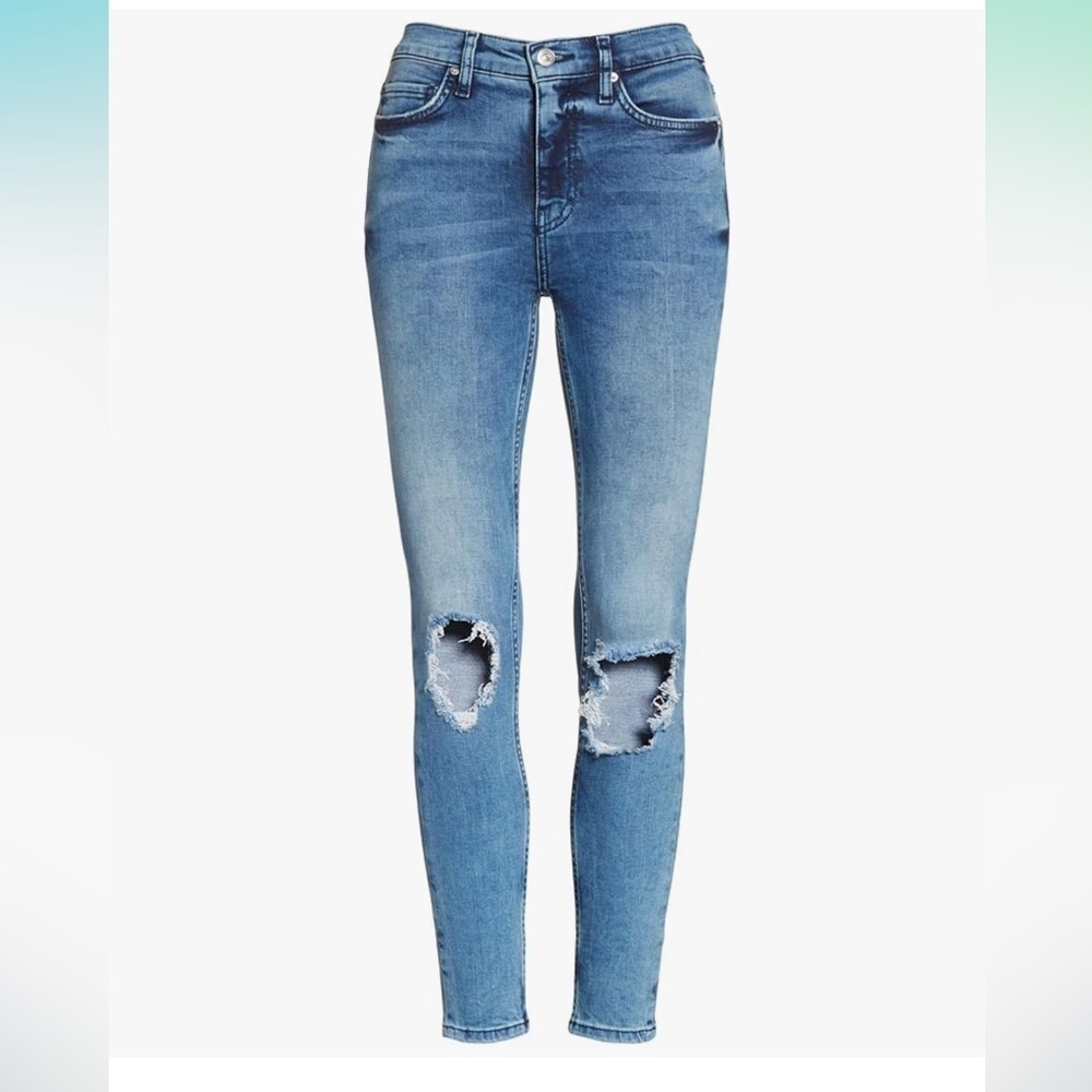 NEW Free People Womens Jeans Size 28 short High Rise Busted Knee Skinny Jeans